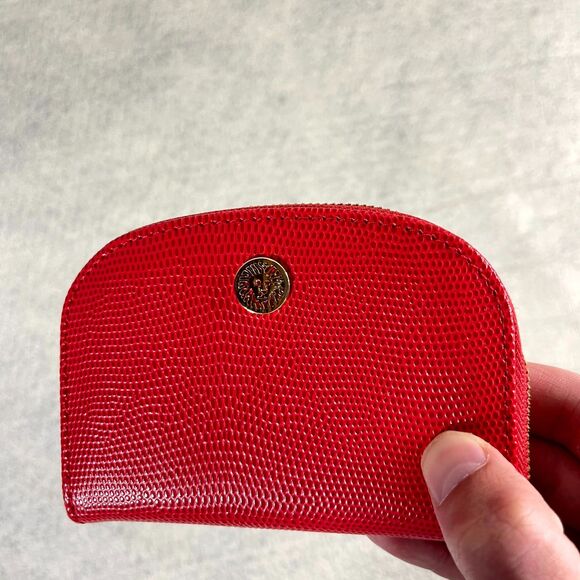 Anne Klein Small Red Wallet With Gold‎ Detail Womens Coin Purse - Picture 7 of 8